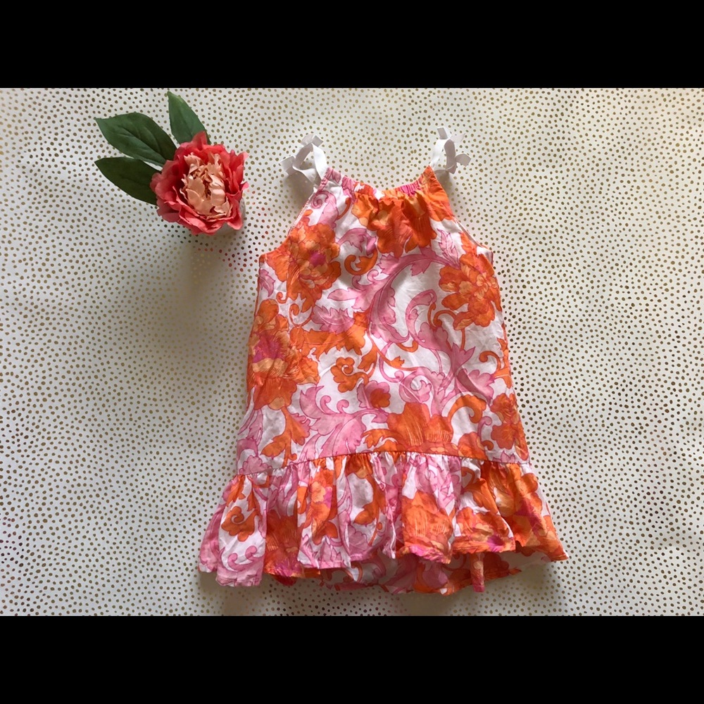 Janie and Jack pink and orange dress